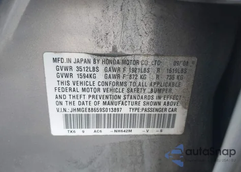 2009 Honda Fit Sport from USA, damaged, VIN JHMGE88659S013897